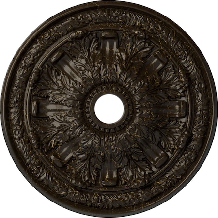 Ekena Millwork Flagstone Medallion (Canopies up to 3 7/8"), 30"OD x 3 7/8"ID x 3 1/4"P, Stone Hearth Crackle CM30FLSHC